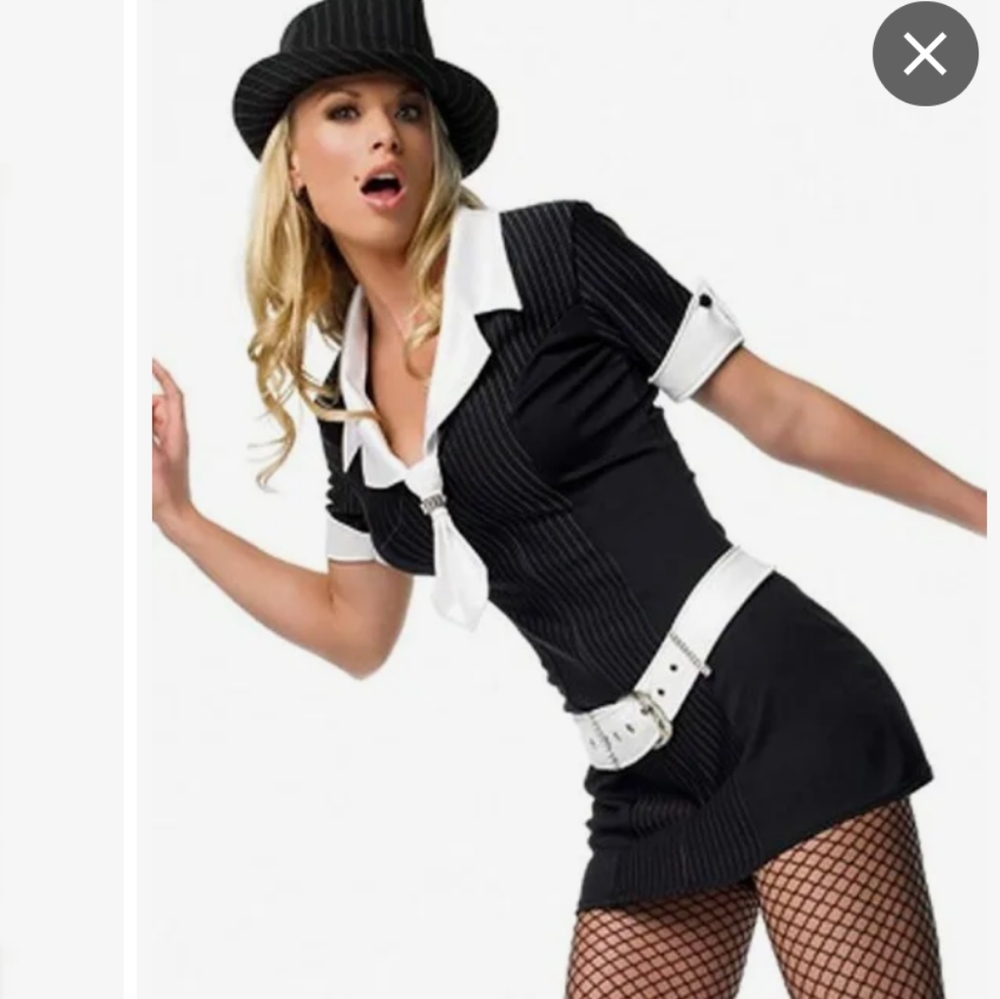 MEDIUM Halloween costume women Leg Avenue Gangsta Moll Mobster MEDIUM